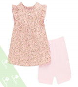 Bộ sơ sinh cộc tay bé gái chữ A Lullaby NHT15-19 (hồng)