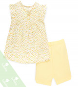 Bộ sơ sinh cộc tay bé gái chữ A Lullaby NHT15-19 (vàng)