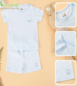 Bộ quần áo sơ sinh Uala cộc tay cúc vai kẻ nhỏ UR3152