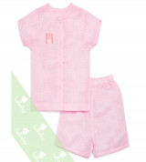 Bộ sơ sinh xô cộc Lullaby cúc giữa bé gái (hồng nhạt)