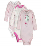 Body chíp sơ sinh dài tay bé gái Beliti (set 3)