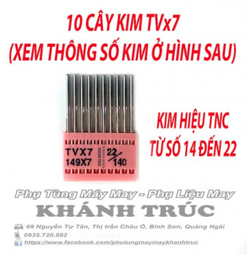 10 cây Kim TVx7 HIỆU TNC máy may công nghiệp