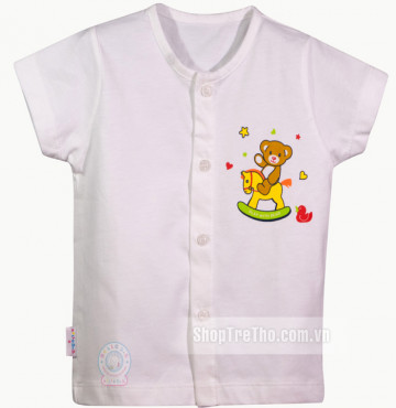 Áo sơ sinh Hello BB - Bin ngắn trắng