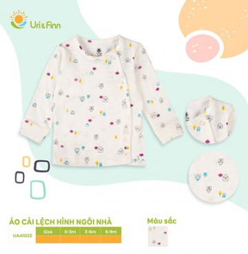 Áo sơ sinh cài lệch Uri&Finn UAA1022 (nhiều hình)