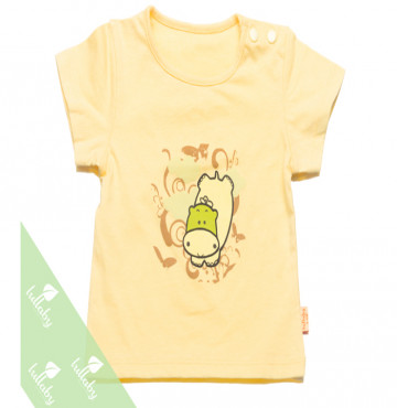 Áo sơ sinh cài vai tay ngắn Lullaby (màu vàng)