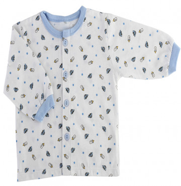 Áo sơ sinh dài tay Miomio in hình (màu xanh)