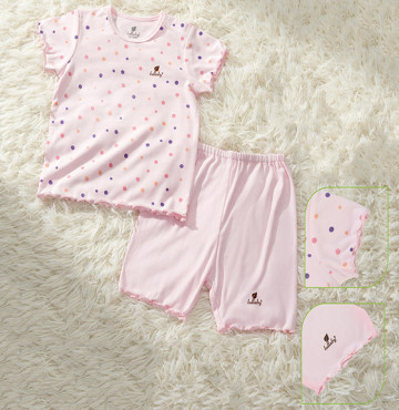 Bộ sơ sinh cộc tay bé gái cài vai Lullaby NH106B (Hồng)