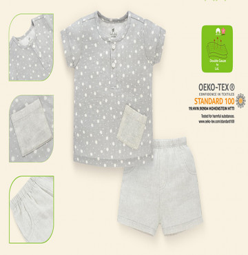 Bộ sơ sinh cộc tay bé trai Lullaby NHT11B (ghi in hình sao)