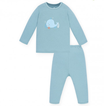 Bộ sơ sinh cài vai dài tay Lullaby NH69B (xanh blue)