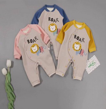 Body sơ sinh nỉ phối tay dài in hình mèo QT10965