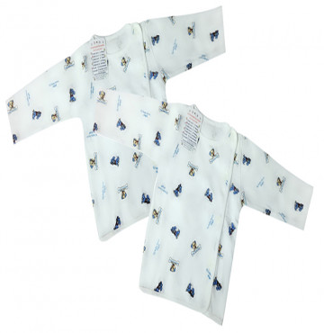 Set áo sơ sinh tay dài in hình cún xanh IQ Baby (2c/set)