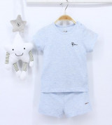 Bộ cộc tay cài vai sơ sinh Dokma DB225 (xanh)