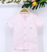 Áo sơ sinh tay ngắn cài giữa Dokma DA126 (màu hồng)