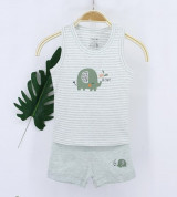 Bộ ba lỗ sơ sinh bé trai Dokma DB232 (kẻ ghi rêu)