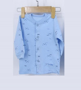 Áo sơ sinh cài giữa tay bo Dokma DA103 (xanh)