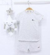 Bộ cộc tay cài vai sơ sinh Dokma DB225 (ghi)