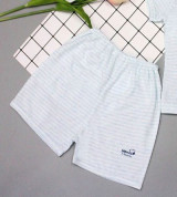 Quần đùi sơ sinh Dokma DQ109 (kẻ xanh)