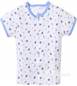 Áo sơ sinh cộc tay Miomio in hình (xanh)