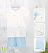 Bộ ơ sinh cộc tay Bamboo họa tiết Uala UR3023