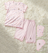 Bộ sơ sinh cộc tay bé gái cài vai Lullaby NH106B (Hồng)