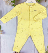 Bộ sơ sinh dài tay bamboo cúc giữa Bons99 (vàng)