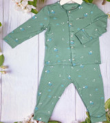 Bộ dài tay bamboo cúc giữa Bons99 (xanh khoáng)