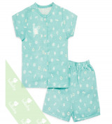 Bộ sơ sinh xô cộc Lullaby cúc giữa bé trai (xanh mỏ neo)