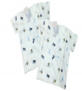 Set áo sơ sinh tay ngắn cún xanh IQ Baby (2c/set)