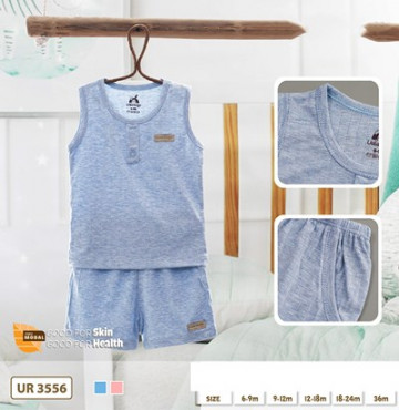 Bộ ba lỗ sơ sinh Modal họa tiết trơn Uala UR3556