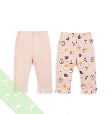 Quần dài sơ sinh Lullaby bèo gấu NH20-19 (hồng cam)