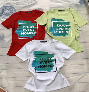 bán buôn o thun nữ cổ tròn in chữ thun cao cấp