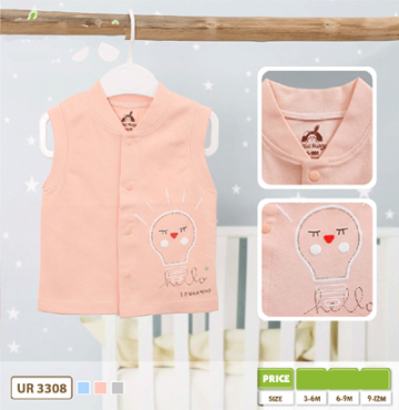 Áo gile sơ sinh họa tiết bóng đèn Uala UR3308