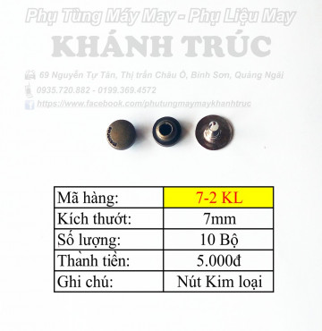 10 đến 30 bộ Nút SẮT 2 CHI TiẾT màu ĐỒNG 7mm