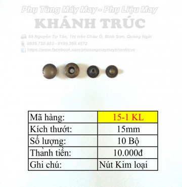 10 đến 30 bộ Nút SẮT 4 CHI TiẾT màu Đồng 15mm