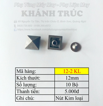 10 bộ đến 40 bô nút Ú màu Xám 2 chi tiết 12mm