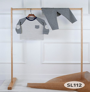 Bộ sơ sinh dài tay kẻ ngang đệm gối tay La Pomme SL112