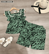 bán buôn đồ bộ nữ áo cổ tiểu thư cày nút quần lỡ