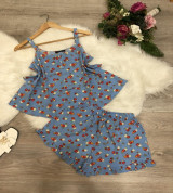 bỏ sỉ set đồ bộ nữ quần đùi 2 dây vải lụa