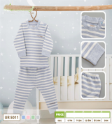 Bộ nỉ sơ sinh dài tay cài vai Uala UR5011