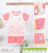 Bộ sơ sinh cộc tay cài vai in hình cá Uala UR3165