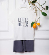 Bộ cộc tay sơ sinh Little Bear La Pomme SS103 (trắng)