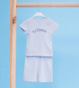 Bộ cộc tay sơ sinh La Pomme cài vai SS023 (xanh)