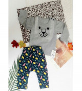 Bộ sơ sinh cài vai mông thú 711011