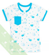 Áo cộc tay sơ sinh Lullaby bổ nẹp bé trai NH02-18 (mây xanh)