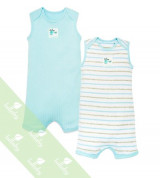 Body sơ sinh romper sát nách Lullaby vai chồm màu xanh (set 2)