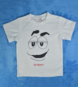 Áo sơ sinh tay ngắn in hình IQ Baby bé trai (màu trắng)