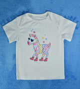 Áo sơ sinh tay ngắn cổ chồm IQ Baby bé gái (màu trắng)