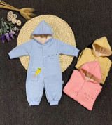 Body sơ sinh liền mũ kẻ sọc (3-18M)