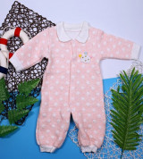 Body sơ sinh liền vải nỉ cổ bẻ 88951 (3-18M)
