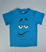 Áo sơ sinh tay ngắn in hình IQ Baby bé trai (màu xanh)